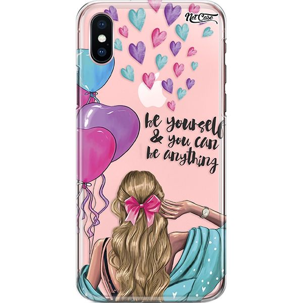 Capa Silicone NetCase Transparente Be Yourself & You Can Be Anything