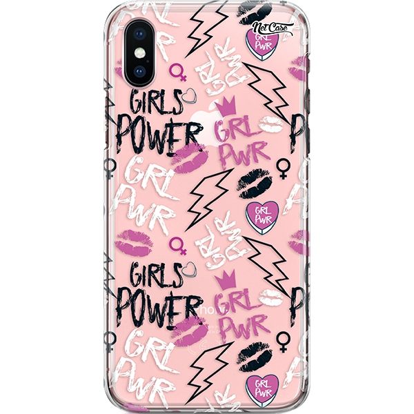 Capa Silicone NetCase Transparente GRL PWR: Girls Power