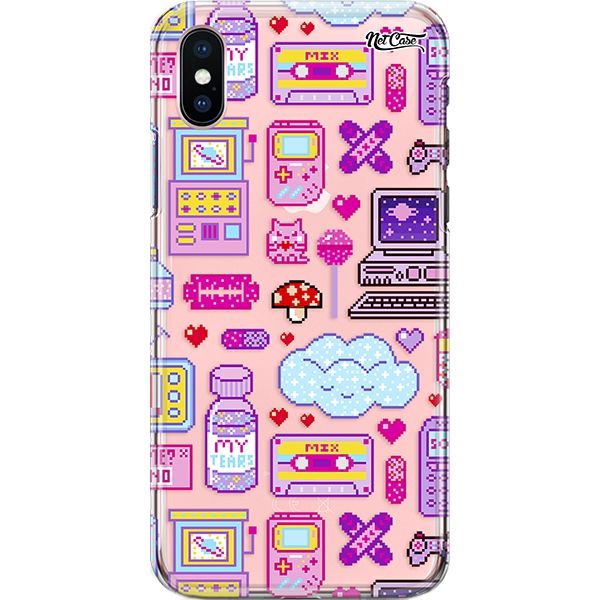 Capa Silicone NetCase Transparente Vintage Graphic Game