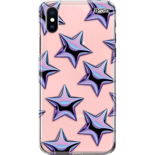 Capa Silicone NetCase Transparente Purple Star Balloons