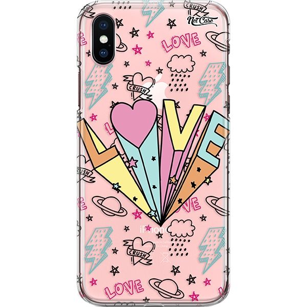 Capa Silicone NetCase Transparente Love Crush