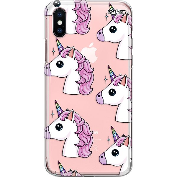 Capa Silicone NetCase Transparente Side Unicorns