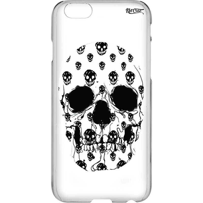 Capa Silicone NetCase Vazada Caveira Black and White