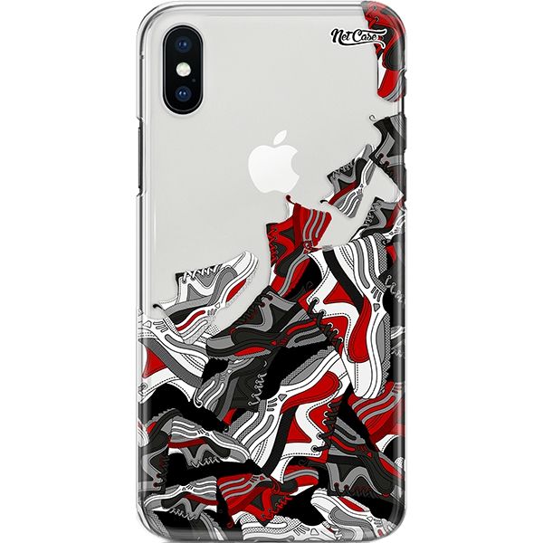 Capa Silicone NetCase Transparente Black and Red Shoes