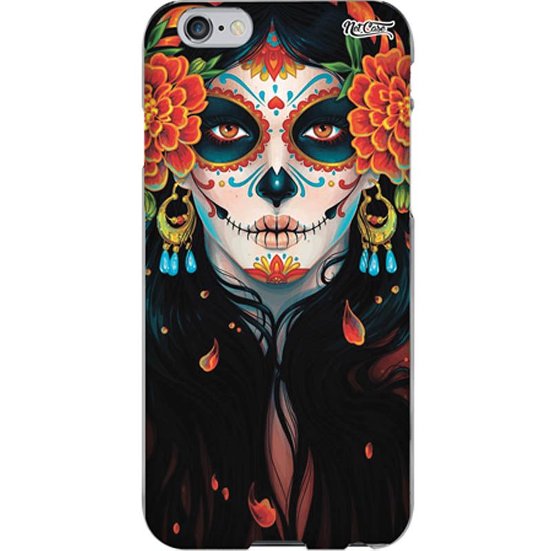 Capa Silicone NetCase Chapada Catrina Mexicana com Flores