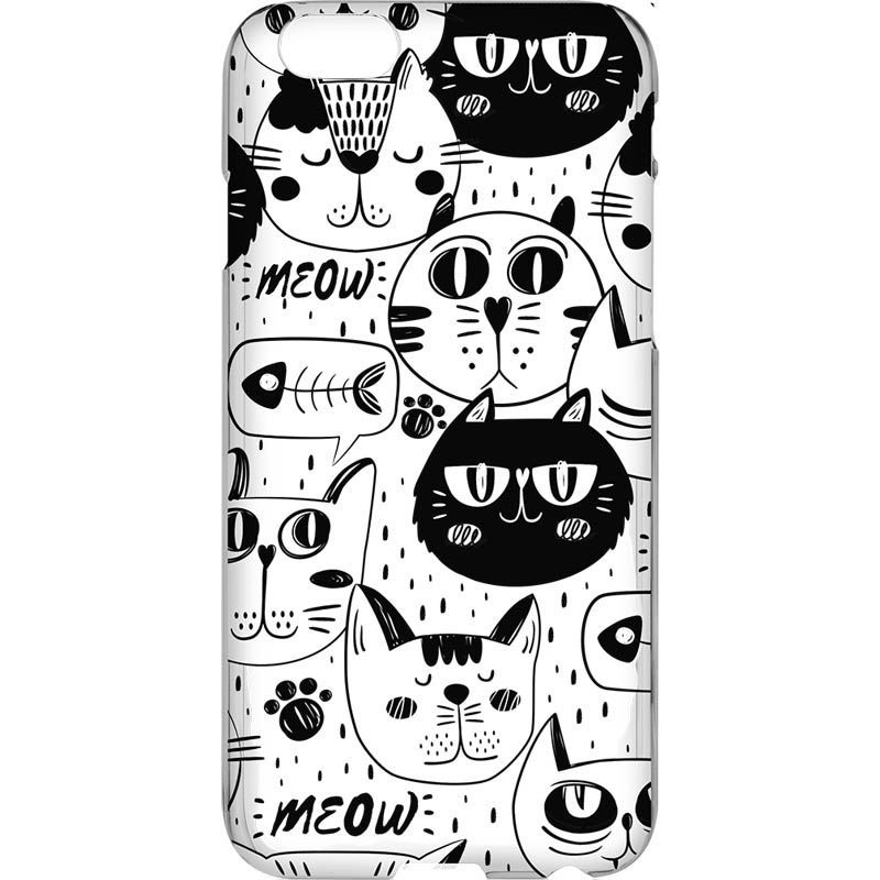 Capa Silicone NetCase Vazada Cats Black and White