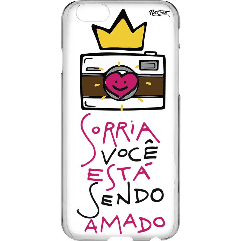 Capa Silicone NetCase Vazada 'Sorria Você Está Sendo Amado'