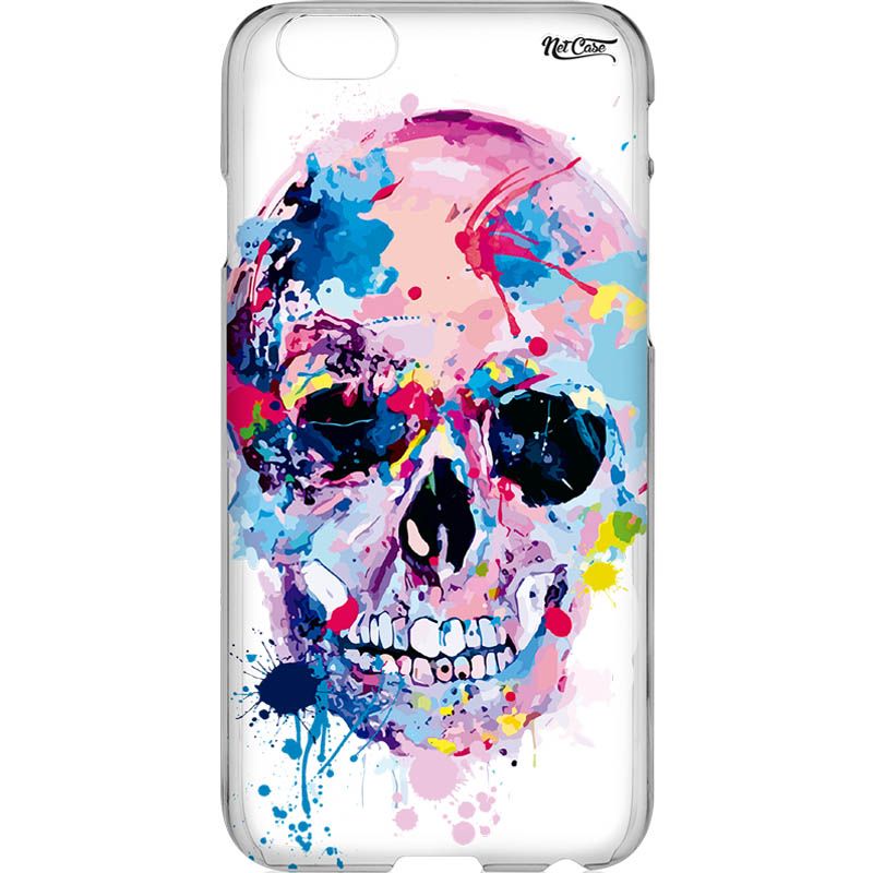 Capa Silicone NetCase Vazada Caveira Aquarela