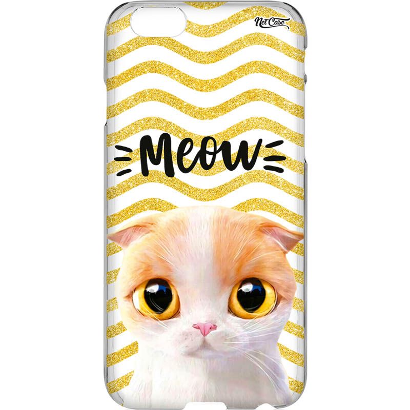 Capa Silicone NetCase Vazada Efeito Glitter Meow 