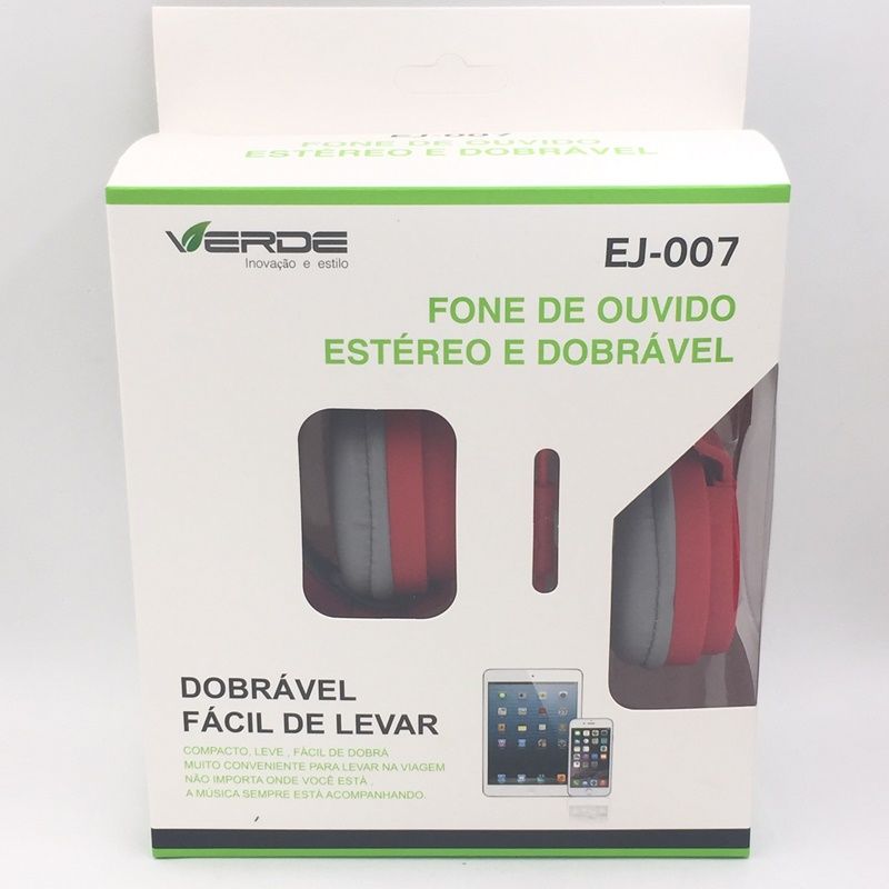 Fone de Ouvido VERDE A-872 - Vermelho