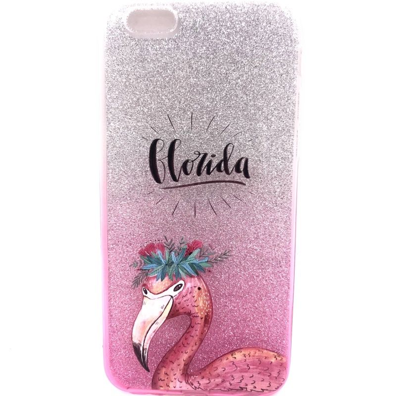 Capa Glitter Desenhos - Flamingo Florida