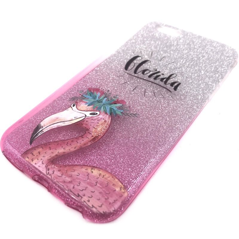 Capa Glitter Desenhos - Flamingo Florida