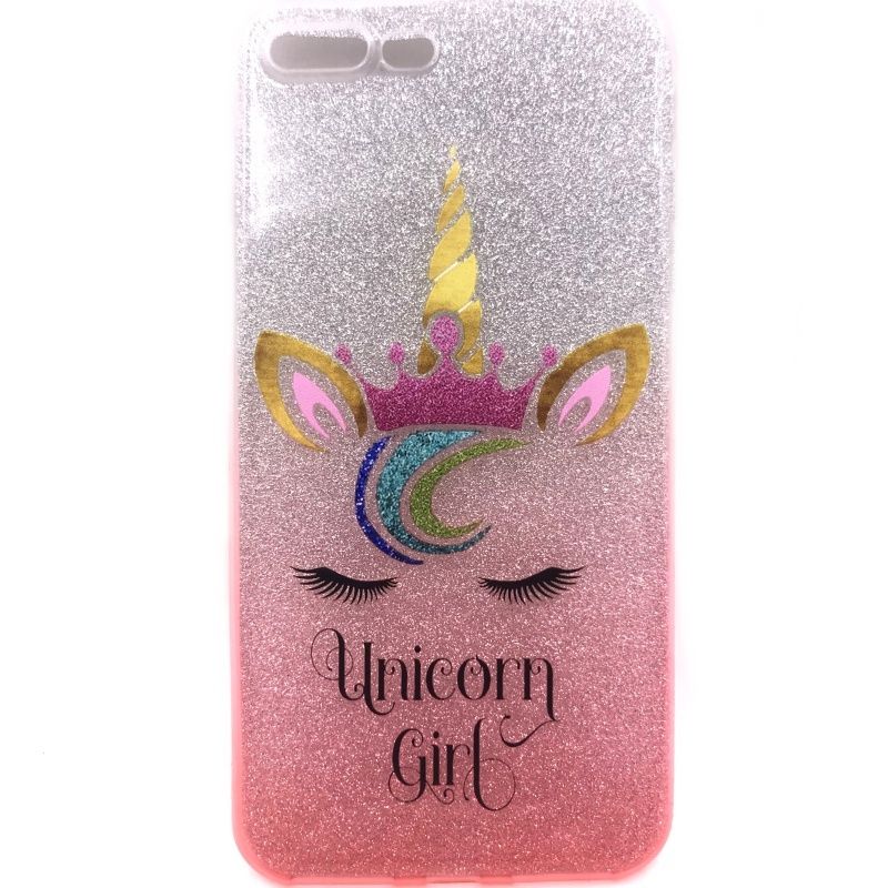 Capa Glitter Desenhos - Unicorn Girl