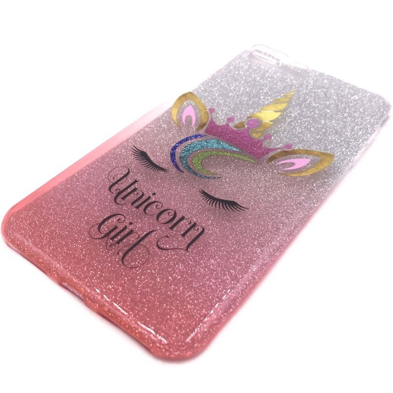 Capa Glitter Desenhos - Unicorn Girl