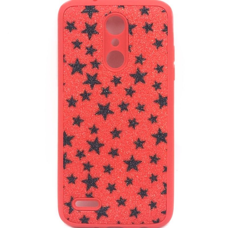 Capa Borracha Glitter - Estrelinhas Vermelho