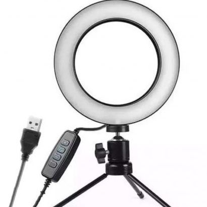 Ring Light Small com Mini Tripé Usb - Iluminador de Led 