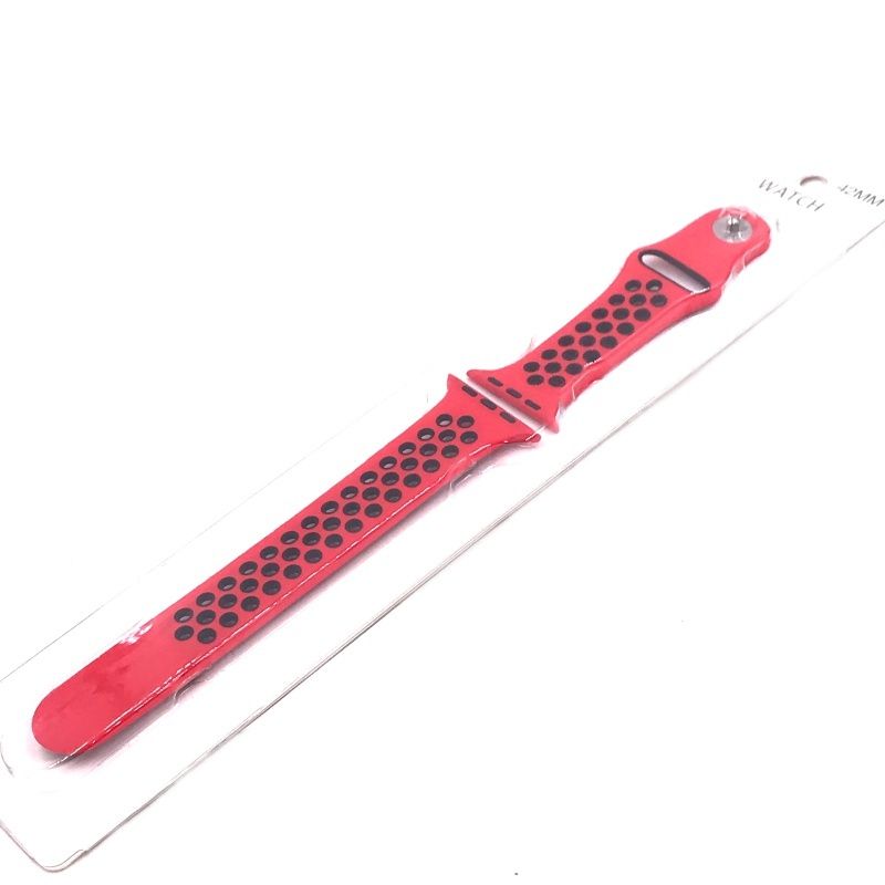 Pulseira Furadinha para Apple Watch 42/44mm - Vermelho e Preto