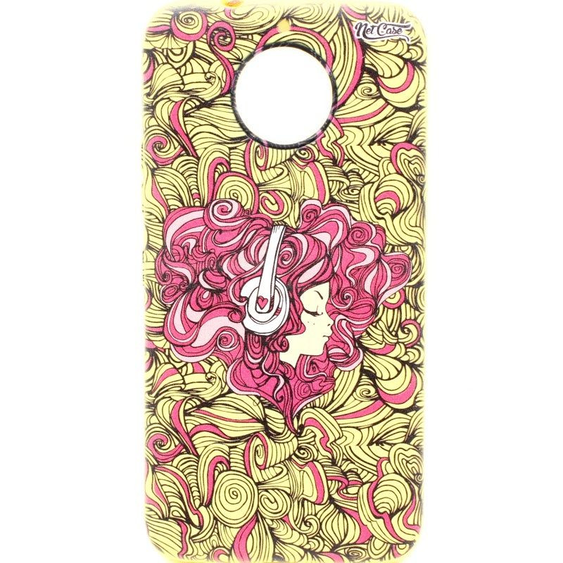 Capa Netcase Borracha para Motorola Moto G5S Plus - Girl DJ Amarelo