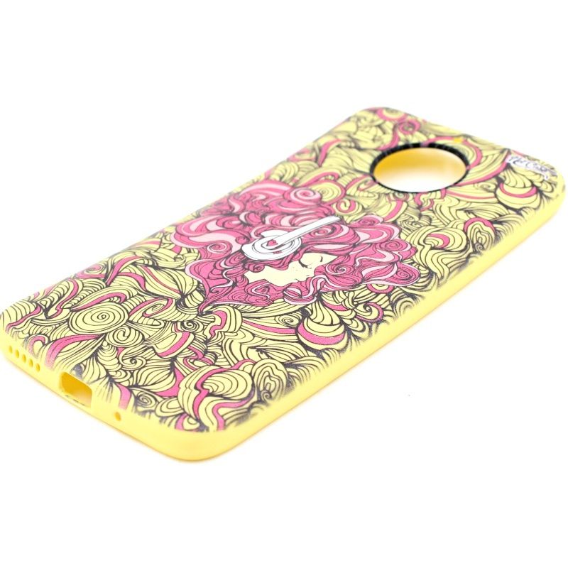 Capa Netcase Borracha para Motorola Moto G5S Plus - Girl DJ Amarelo