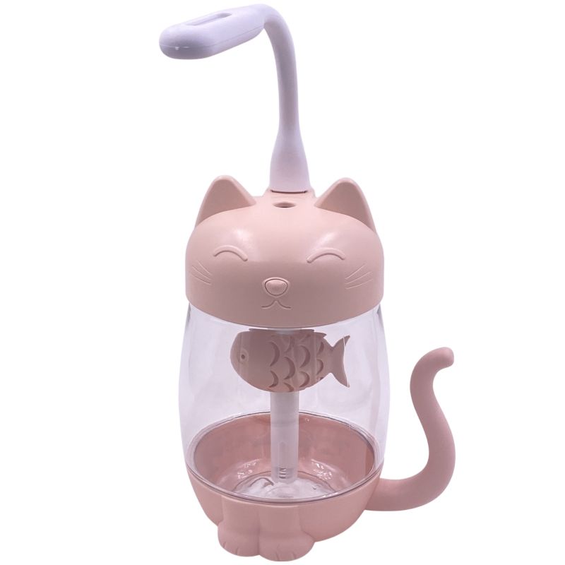 Umidificador e Aromatizador Usb Led/Ventilador - Kitty Humidifier 3in1 Jiaxi - Rosa