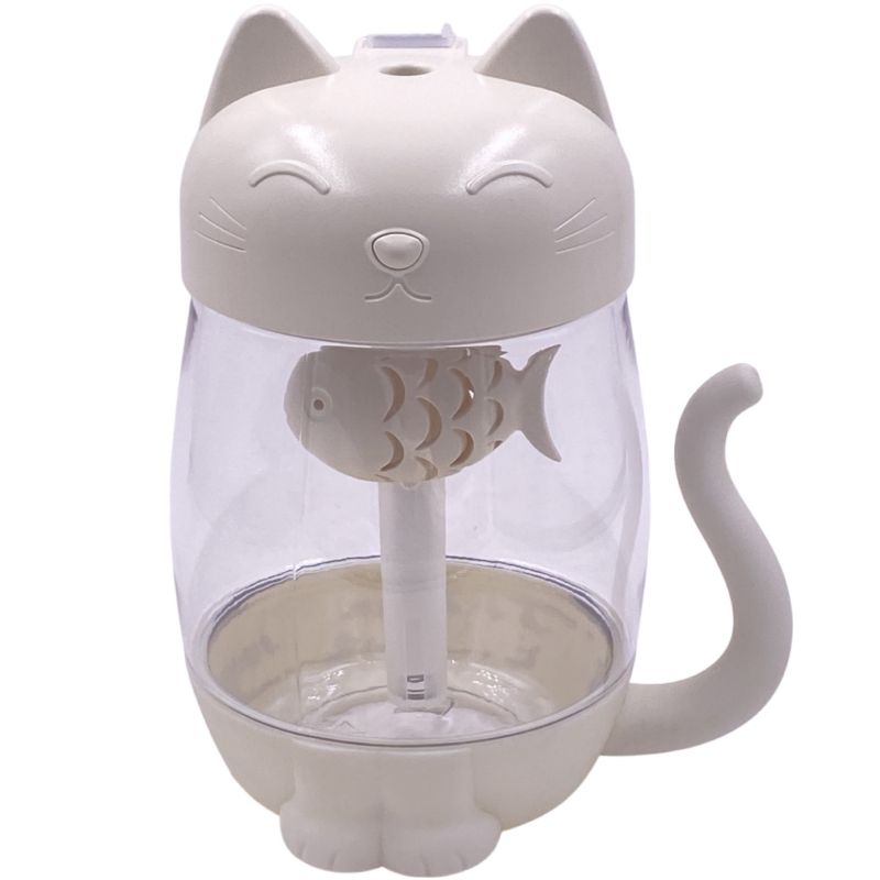 Umidificador e Aromatizador Usb Led/Ventilador - Kitty Humidifier 3in1 Jiaxi - Branco