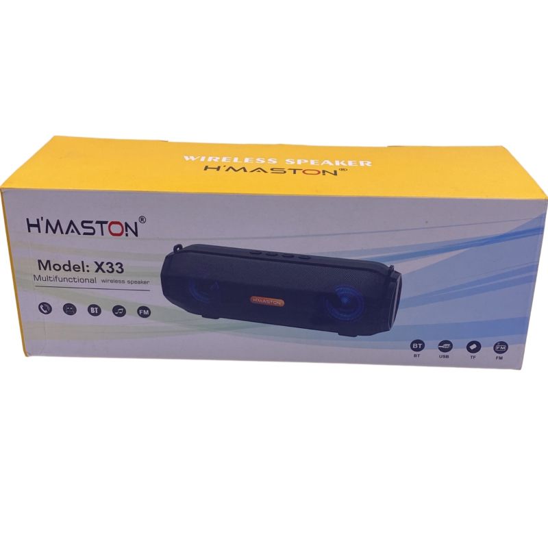 Caixa de Som Portátil Bluetooth H'Maston X33 - Grafite