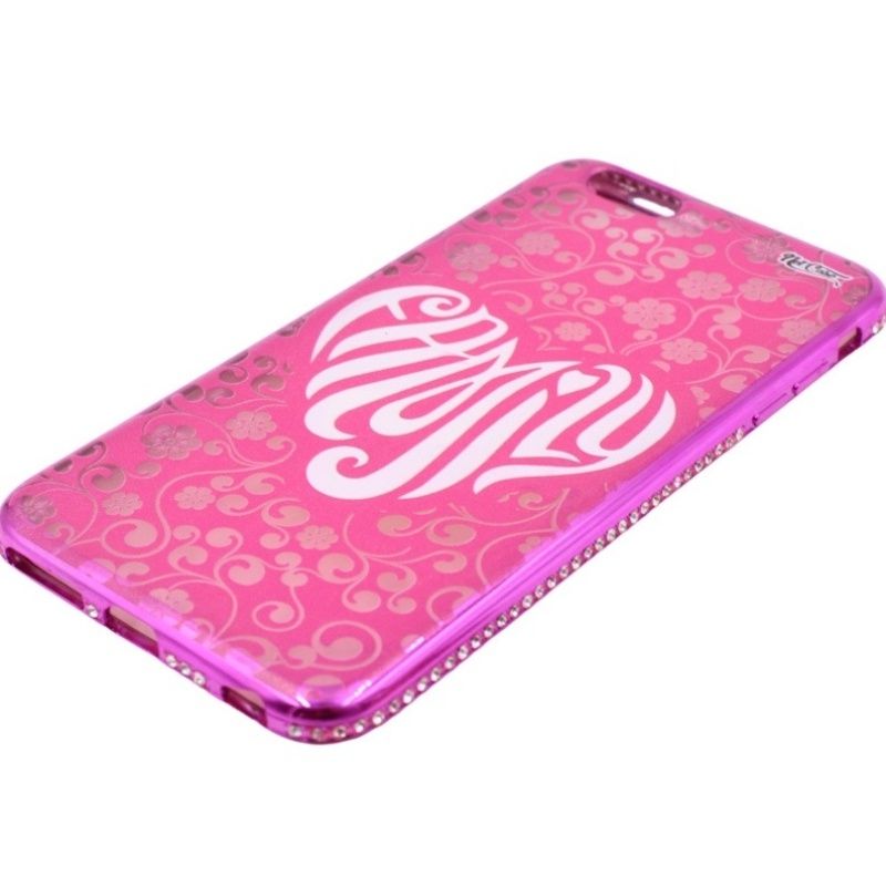 Capa Netcase Metálica com Strass Flexível - Flores Family Pink