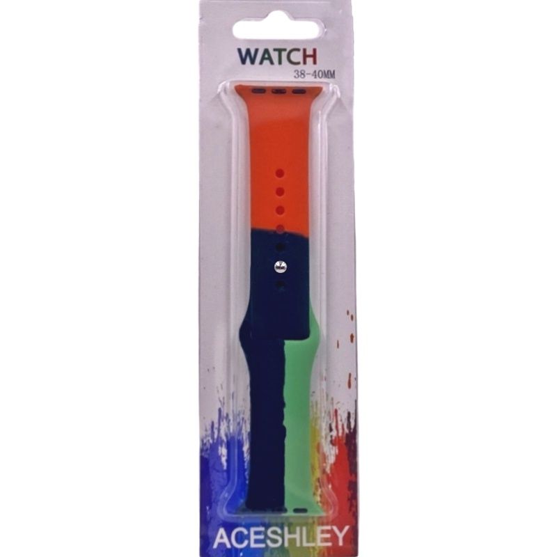 Pulseira Silicone Arco Íris 38/40mm - Laranja, Verde