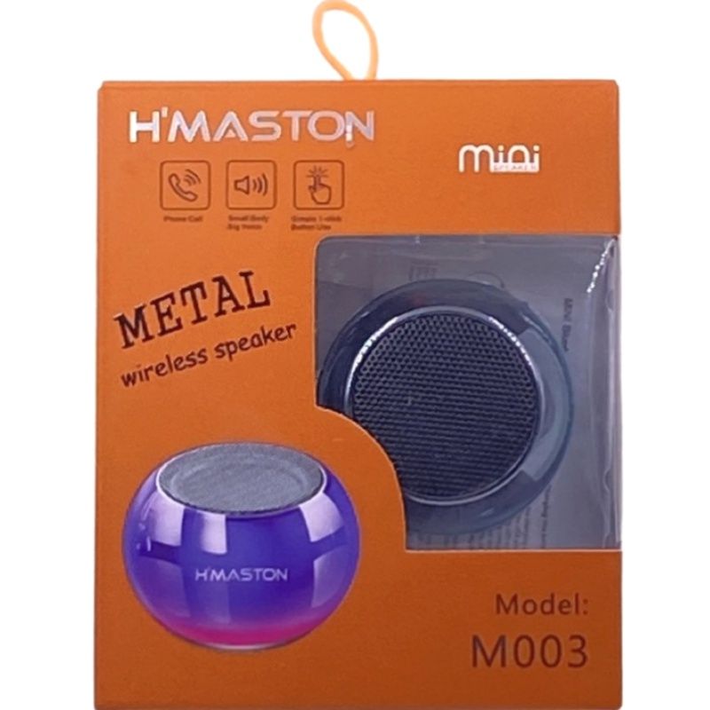 Mini Caixa de Som Portátil Bluetooth H'Maston M003 - Grafite c/ Verde Água