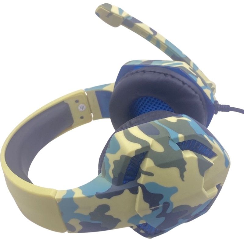 FONE HEADSET GAMER CAMUFLADO C/ MICROFONE E LED BRANCO USB