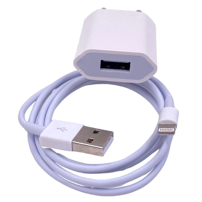 Kit p/ IPhone Autêntico Usb + Cabo Usb Lightning - Branco