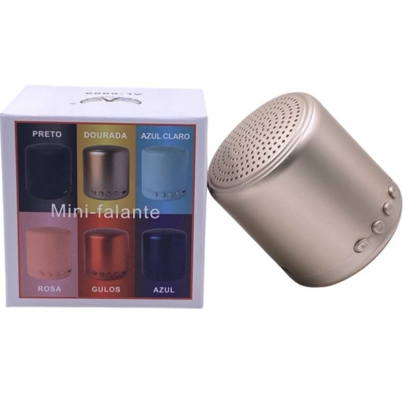 Caixa de Som Portátil Bluetooth Altomex AL-6889 - Dourado