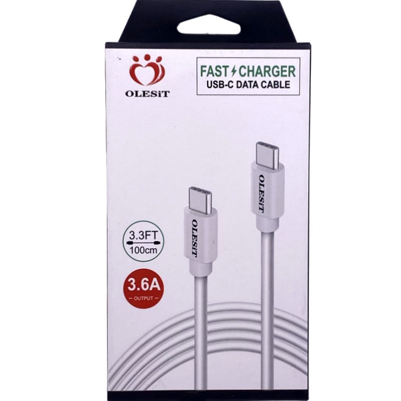 Cabo de Dados Usb Type C Olesit K182 Turbo - Branco