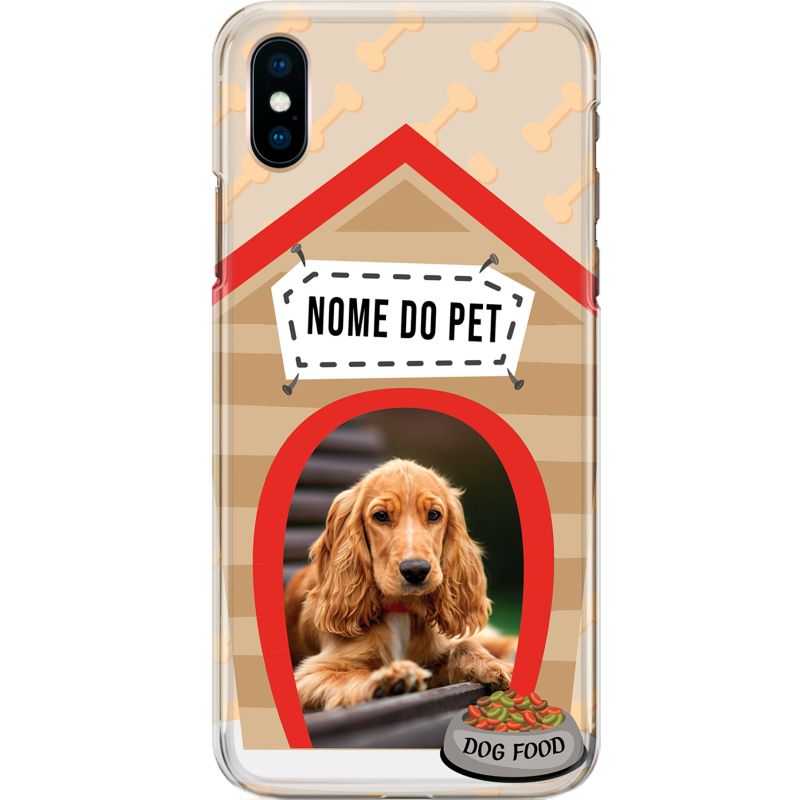 Capa Silicone NetCase Transparente Nome Letra de Imprensa Casinha Pet - Personalize Com Sua Foto