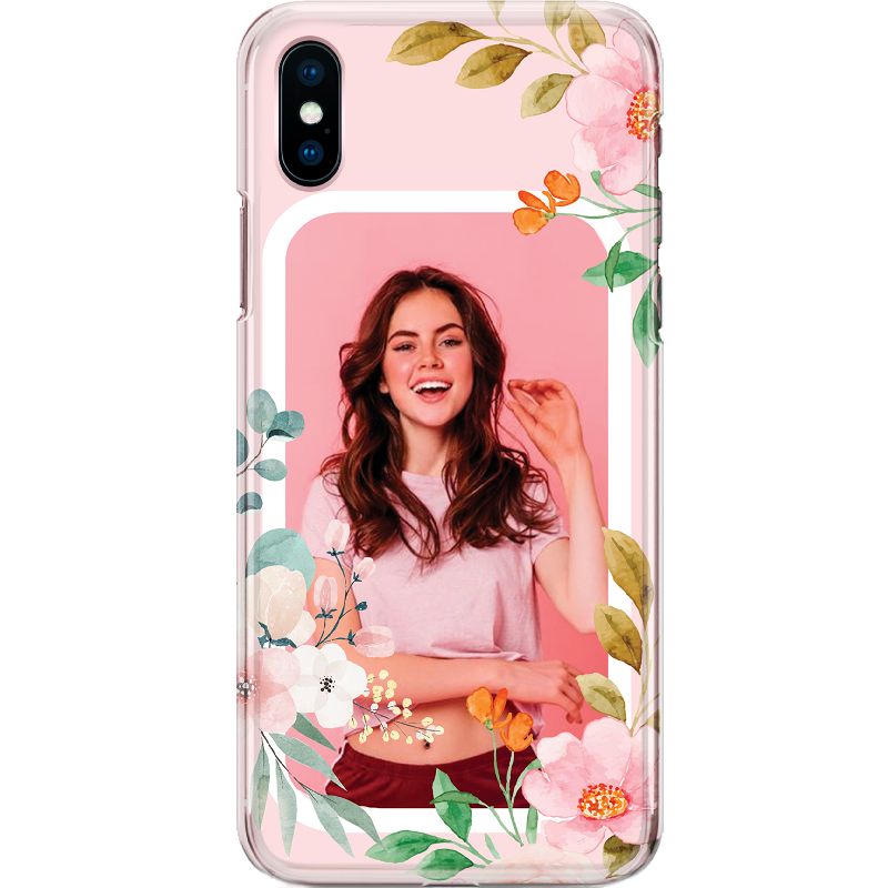 Capa Silicone NetCase Transparente Foto Moldura Floral - Personalize Com Sua Foto