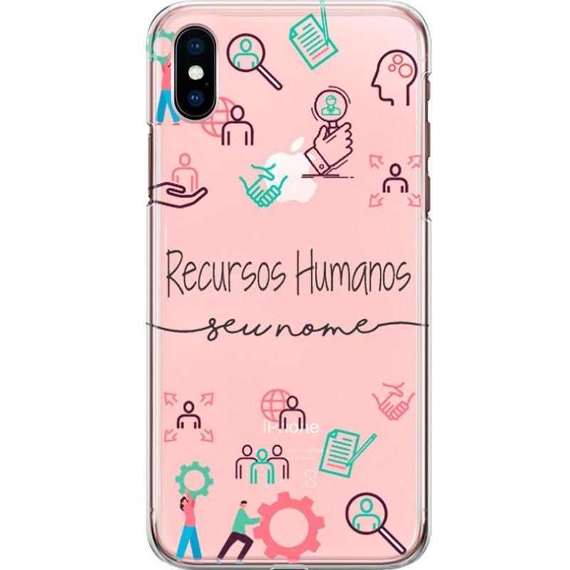 Capa Silicone NetCase Transparente Nome Profissão R.H