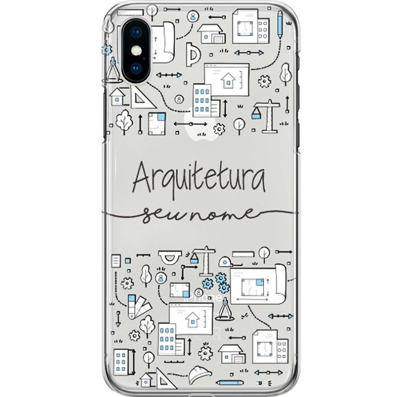 Capa Silicone NetCase Transparente Nome Profissão Arquitetura