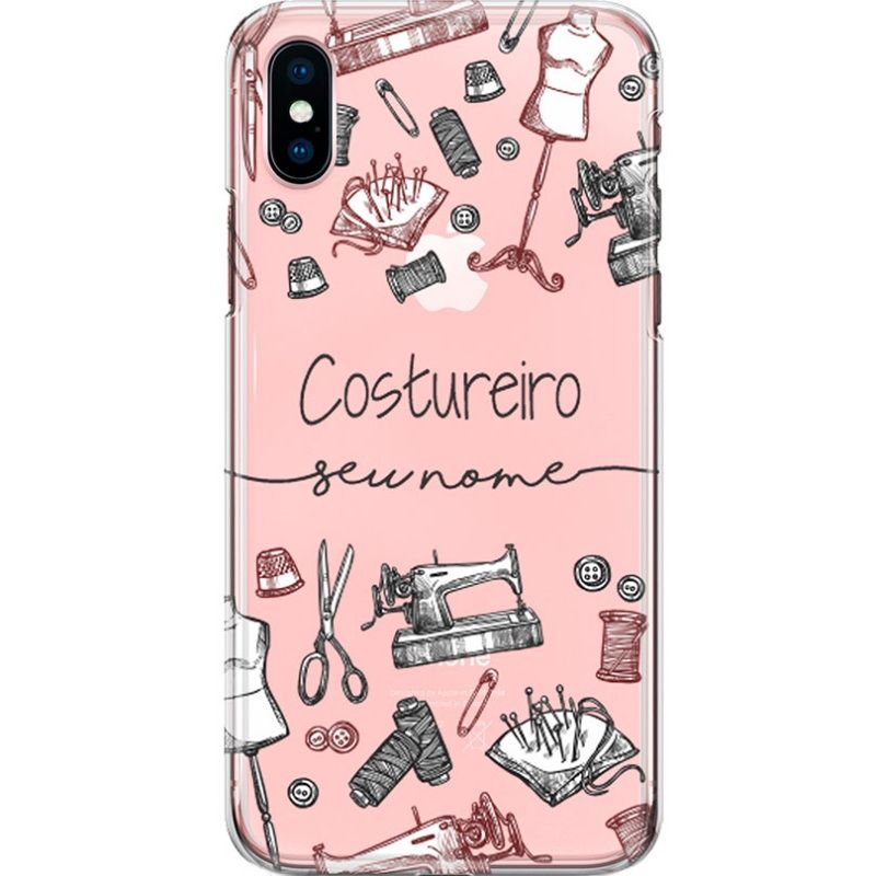 Capa Silicone NetCase Transparente Nome Profissão Costureiro