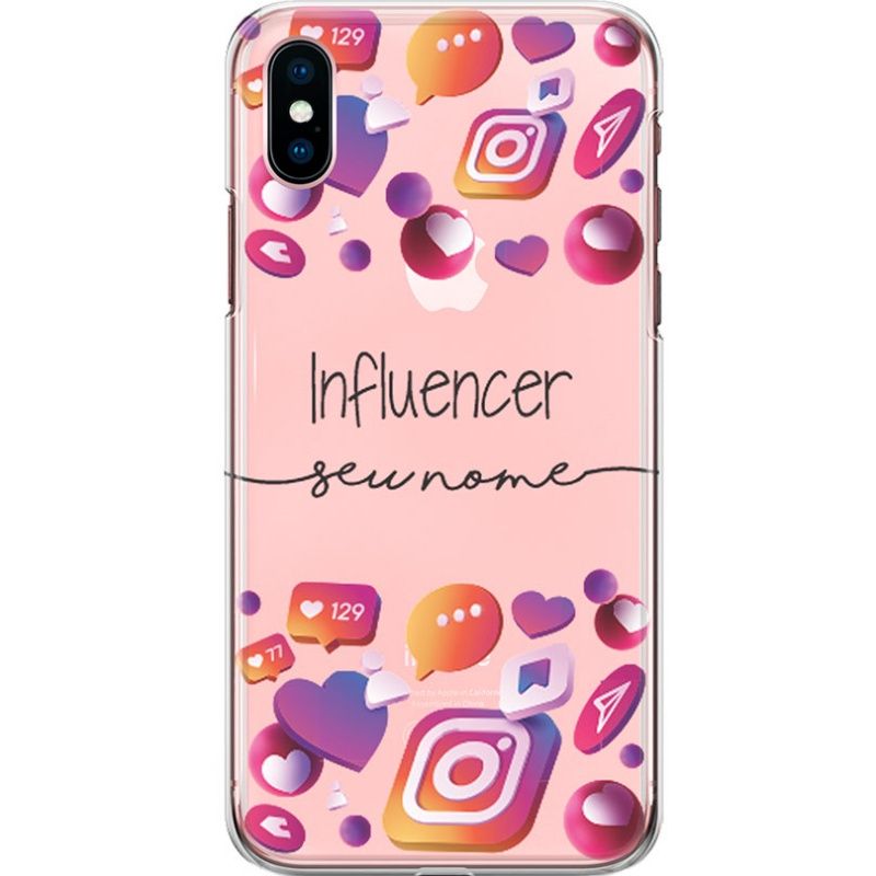 Capa Silicone NetCase Transparente Nome Profissão Influencer