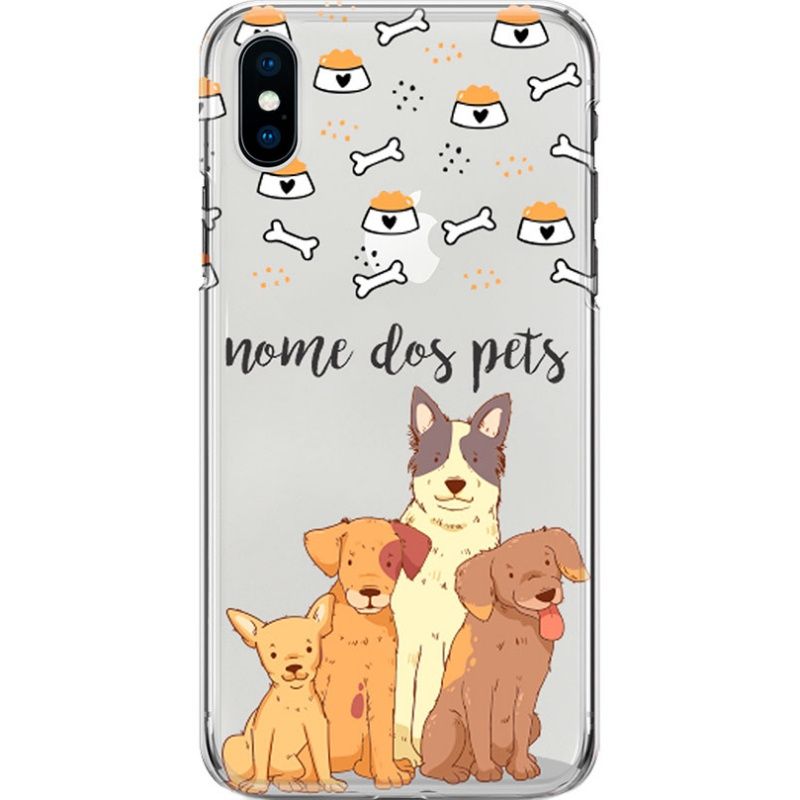 Capa Silicone NetCase Transparente Nome Coleção Pets - Chihuahua, Beagle, Border Collie e Golden Retriver