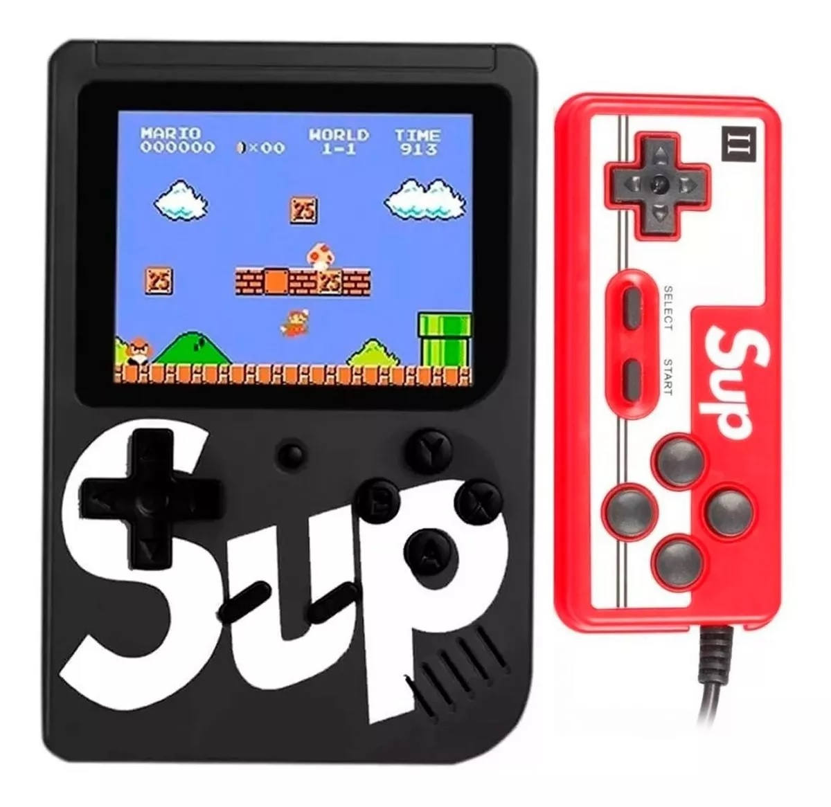 Mini Game Boy Portátil Sup Led 3'' com Controle - Vermelho